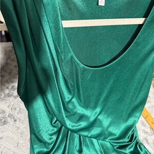 Jennifer Lopez Vibrant Green Satin Attire